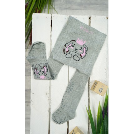 RAJSTOPY do RACZKOWANIA 3x ABS szare z królikiem wzór 653