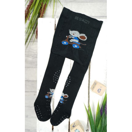 RAJSTOPY do RACZKOWANIA 3x ABS czarne z myszką wzór 659