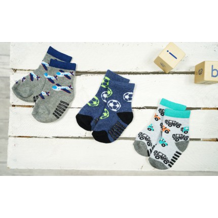 3PAK SKARPETKI z ABS SAMOLOTY skarpety chłopięce C-49