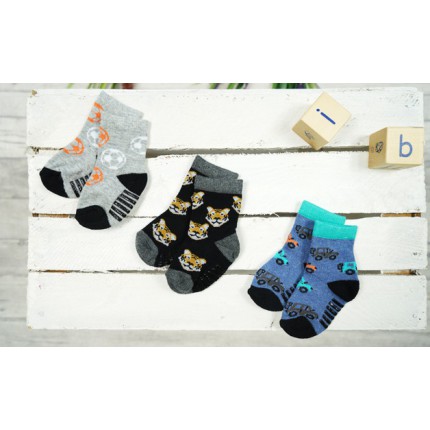 3PAK SKARPETKI z ABS TYGRYSY skarpety chłopięce C-50