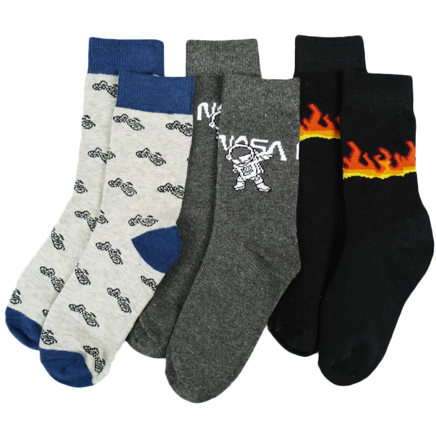 3pak SKARPETKI bawełniane PŁOMIENIE ROWERY skarpety chłopięce C-48