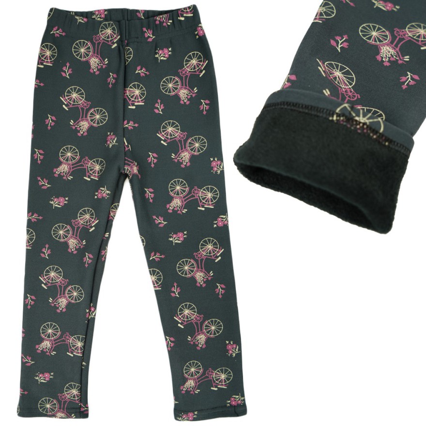 Grafitowe LEGGINSY ocieplane ROWERY GETRY na futerku