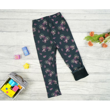 Grafitowe LEGGINSY ocieplane ROWERY GETRY na futerku