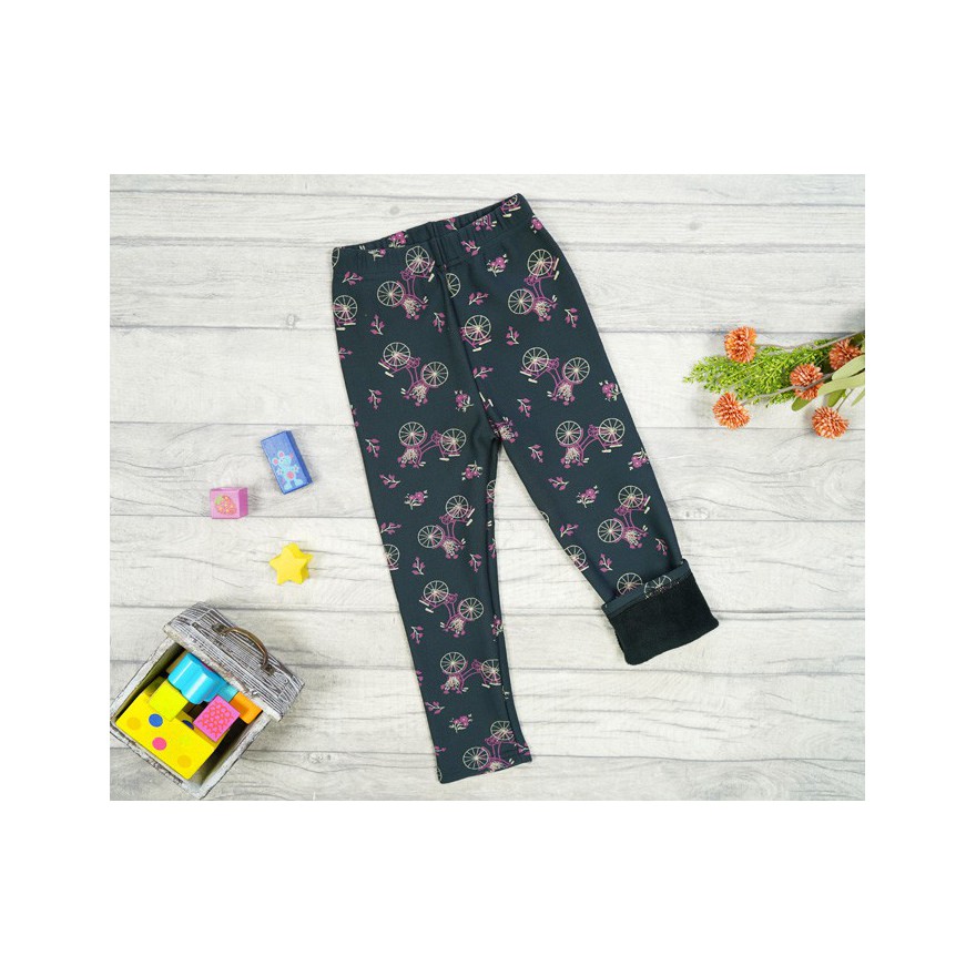 Grafitowe LEGGINSY ocieplane ROWERY GETRY na futerku