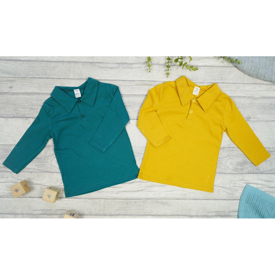 2PAK KOSZULKA POLO musztarda butelka z kołnierzykiem koszula