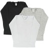 3PAK BLUZKA biała czarna szara koszulka z długim rękawem