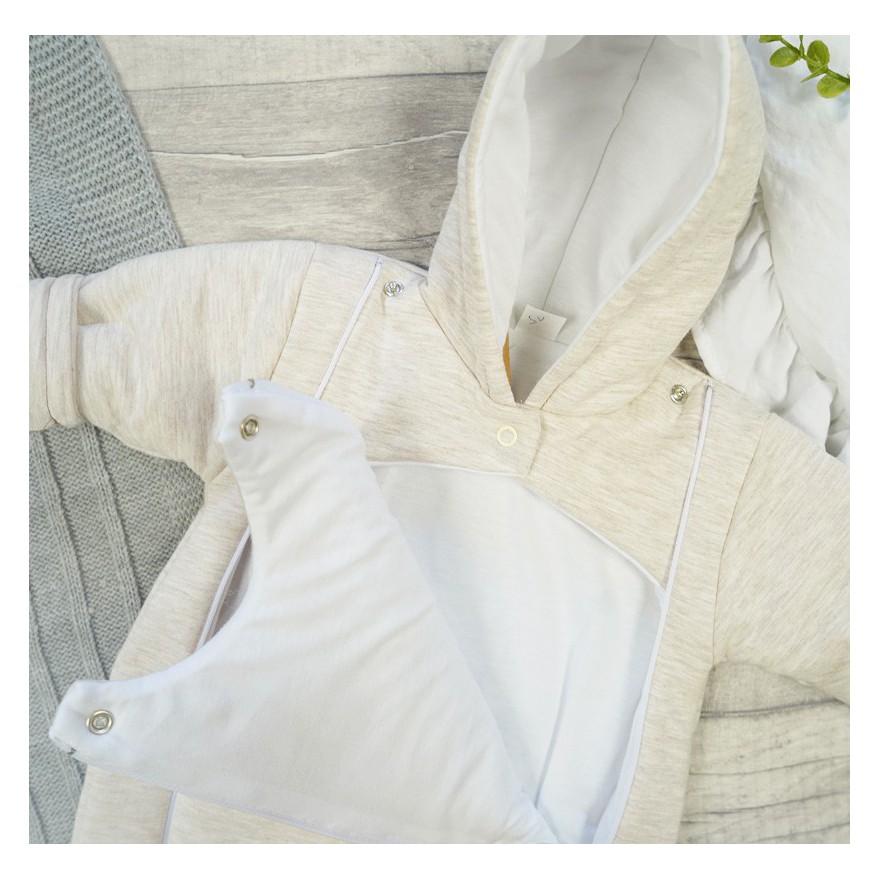 Kombinezon bawełniany beżowy SŁONIK ocieplany