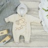 Kombinezon bawełniany beżowy SŁONIK ocieplany