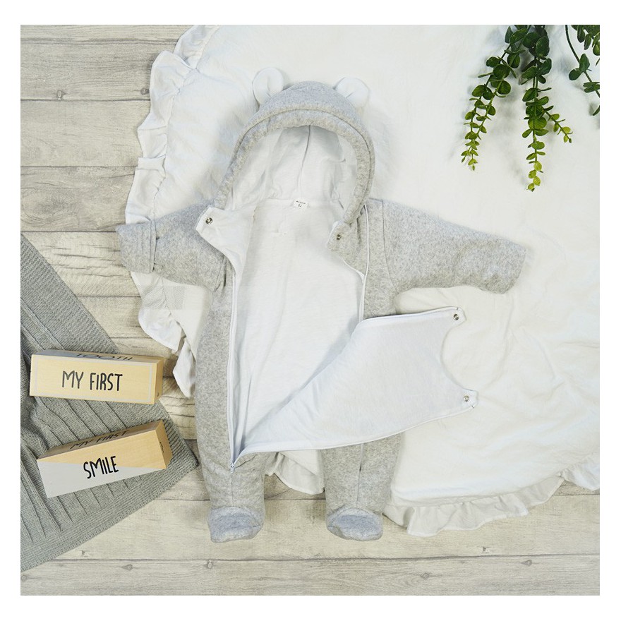 Kombinezon szary z MISIEM BEAR ocieplany