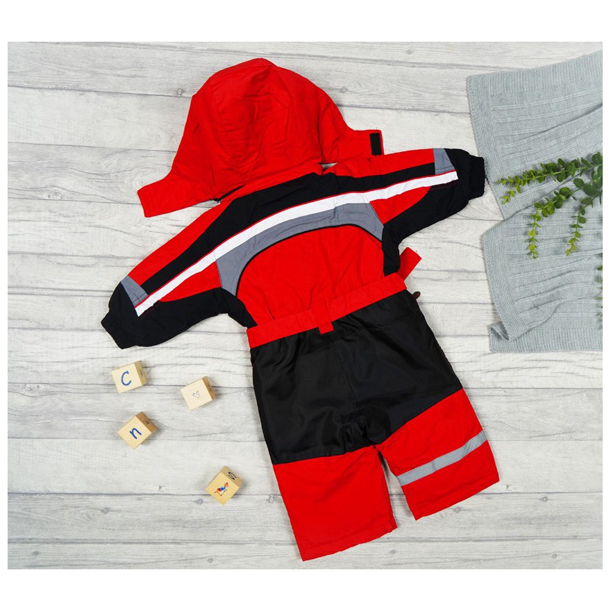 ZIMOWY KOMBINEZON jednoczęściowy CZERWONO- CZARNY termoaktywny