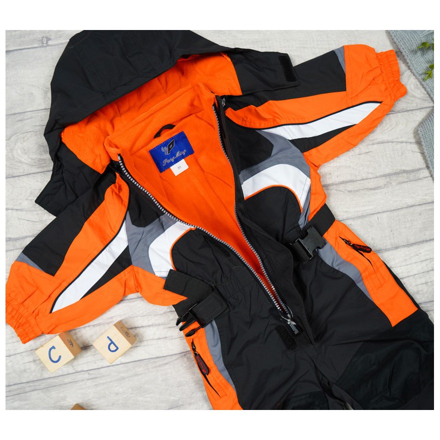 ZIMOWY KOMBINEZON jednoczęściowy POMARAŃCZOWY termoaktywny