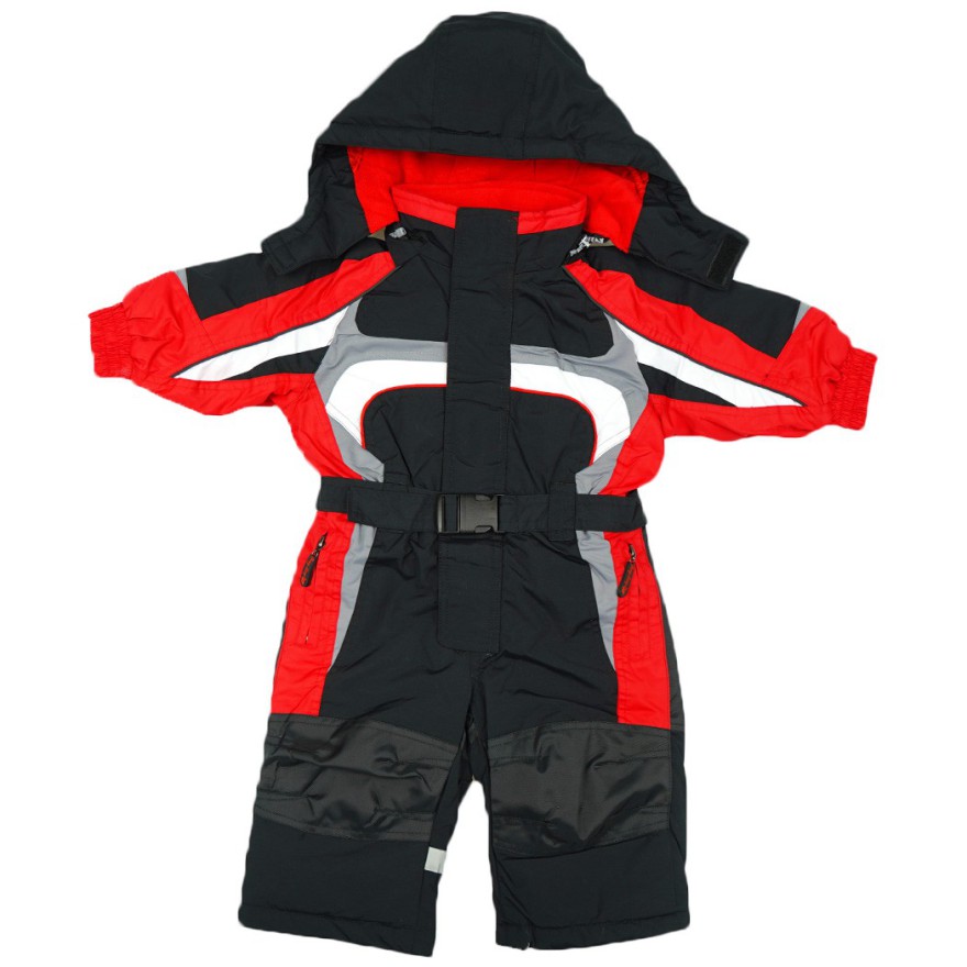 ZIMOWY KOMBINEZON jednoczęściowy CZARNO - CZERWONY termoaktywny