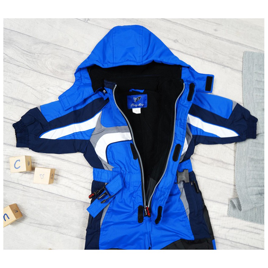 ZIMOWY KOMBINEZON jednoczęściowy NIEBIESKI termoaktywny