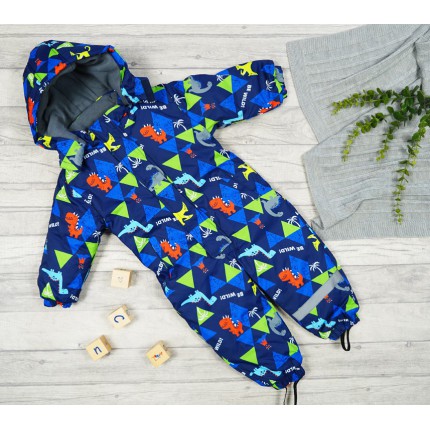 ZIMOWY KOMBINEZON jednoczęściowy GRANAT w dinozaury