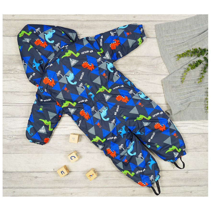 ZIMOWY KOMBINEZON jednoczęściowy GRAFIT w dinozaury