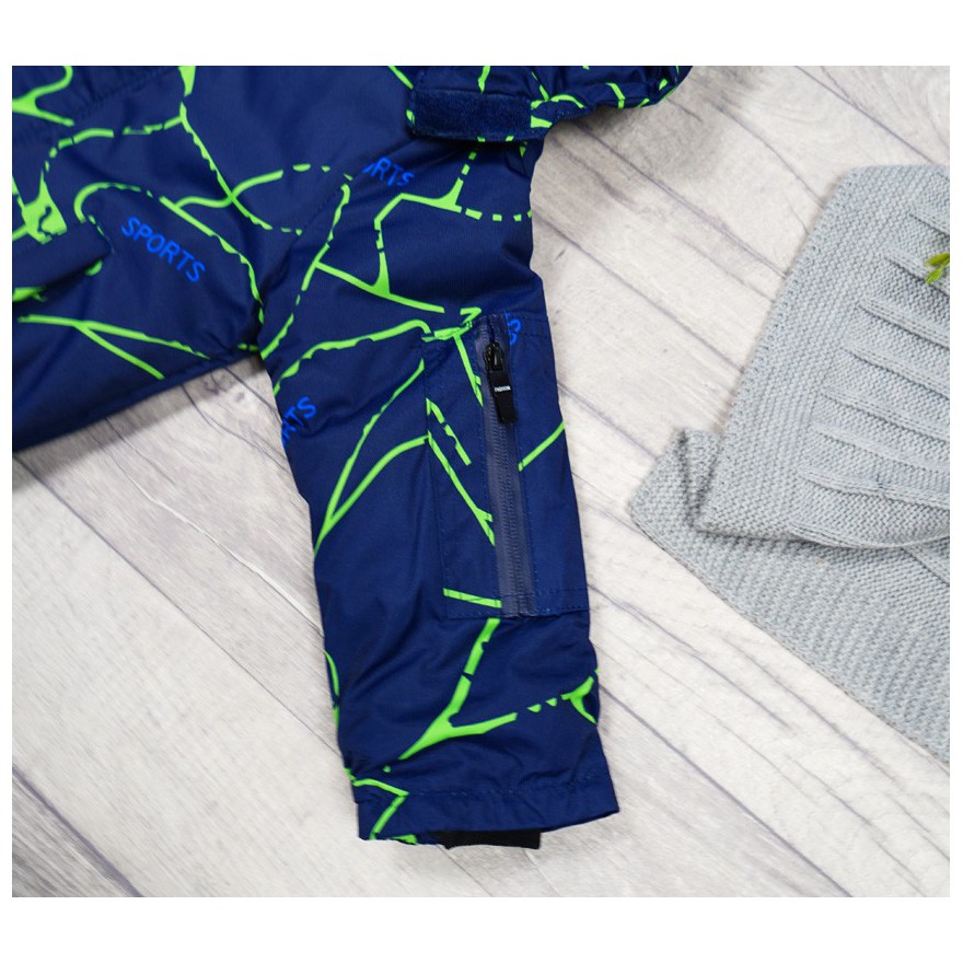 ZIMOWY KOMBINEZON dwuczęściowy w zielone SPORTS kurtka + spodnie