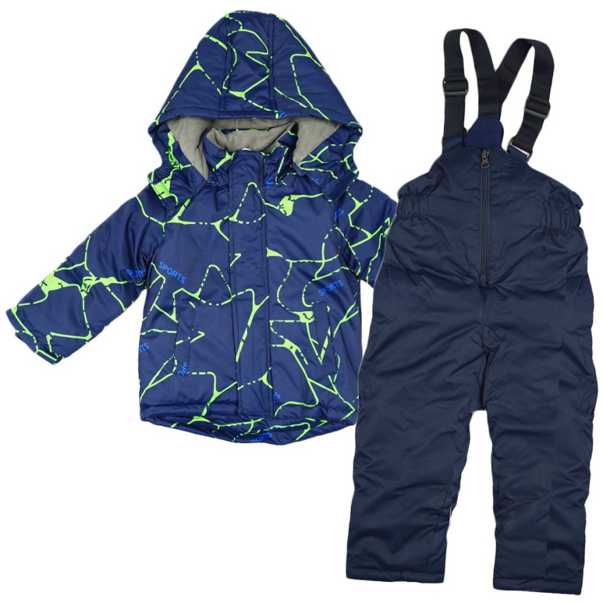 ZIMOWY KOMBINEZON dwuczęściowy w zielone SPORTS kurtka + spodnie