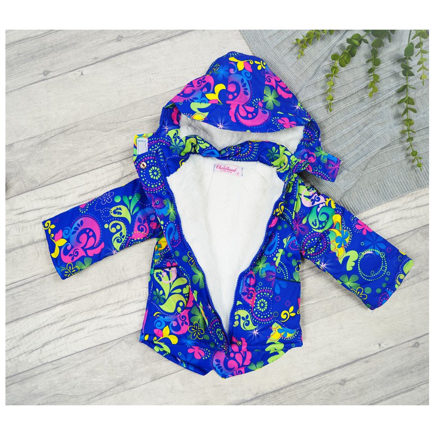 ZIMOWY KOMBINEZON dwuczęściowy GRANAT KWIATY kurtka + spodnie