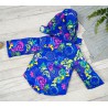 ZIMOWY KOMBINEZON dwuczęściowy GRANAT KWIATY kurtka + spodnie