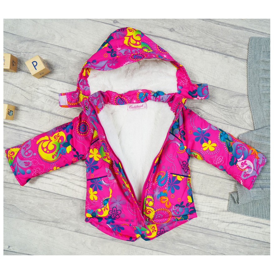 ZIMOWY KOMBINEZON dwuczęściowy RÓŻ KWIATY kurtka + spodnie