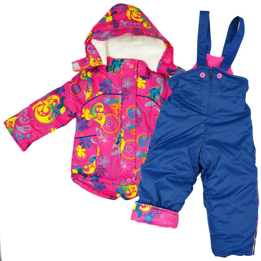 ZIMOWY KOMBINEZON dwuczęściowy RÓŻ KWIATY kurtka + spodnie