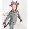 Szara PIŻAMA jednoczęściowa SMOK z ogonem i kapturem kigurumi