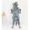 Szara PIŻAMA jednoczęściowa SMOK z ogonem i kapturem kigurumi