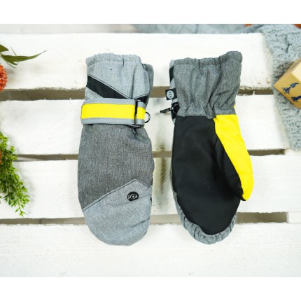 Szaro-żółte rękawiczki na śnieg narty 1P r.110-116