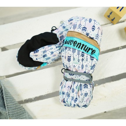 Miętowe rękawiczki na śnieg narty ADVENTURE 1P r.110-116