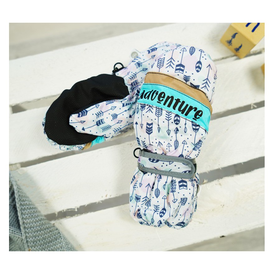 Miętowe rękawiczki na śnieg narty ADVENTURE 1P r.110-116