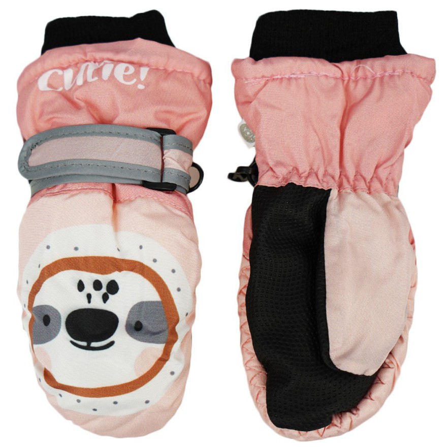 Różowe rękawiczki na śnieg narty LENIWIEC 1P r.98-104