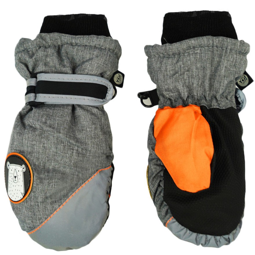 Grafit- pomarańcz rękawiczki na śnieg narty BIAŁY MIŚ 1P r.98-104