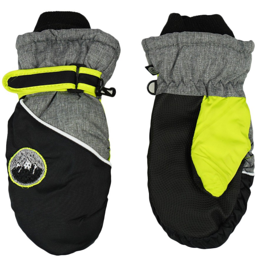 Czarno- grafitowe rękawiczki na śnieg narty GÓRY 1P r.110-116