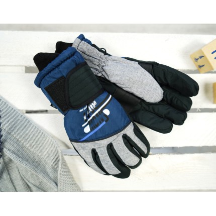 Granatowo-szare rękawiczki narciarskie 5P SNOWBOARD r.146-170
