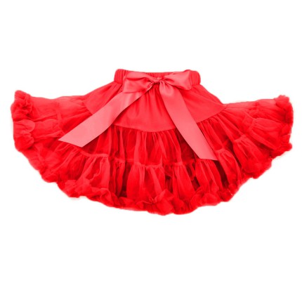 Czerwona puszysta SPÓDNICZKA tiulowa z falbankami święta