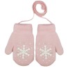 Różowe RĘKAWICZKI 1P ciepłe na sznurku ŚNIEŻKA r. 110-134