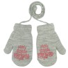 Szare RĘKAWICZKI 1P ciepłe na sznurku LITTLE PRINCESS r. 110-134