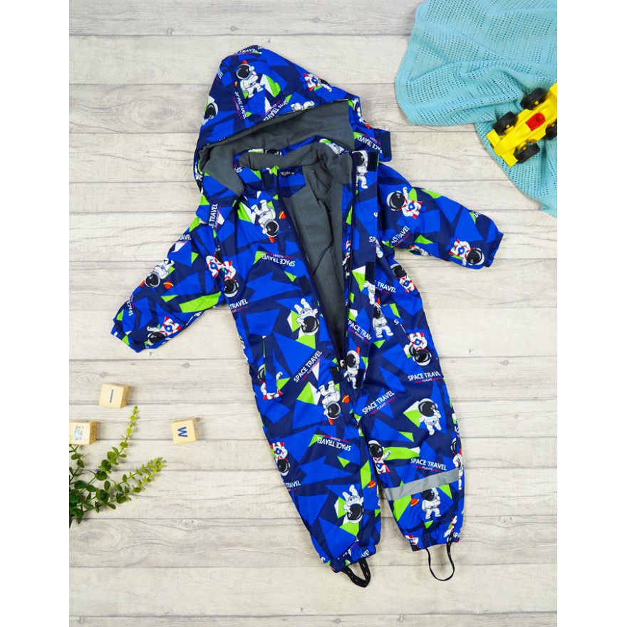 ZIMOWY KOMBINEZON jednoczęściowy GRANAT z zielonym KOSMONAUTA