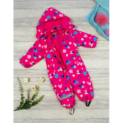 ZIMOWY KOMBINEZON jednoczęściowy AMARANT w serca i kwiaty