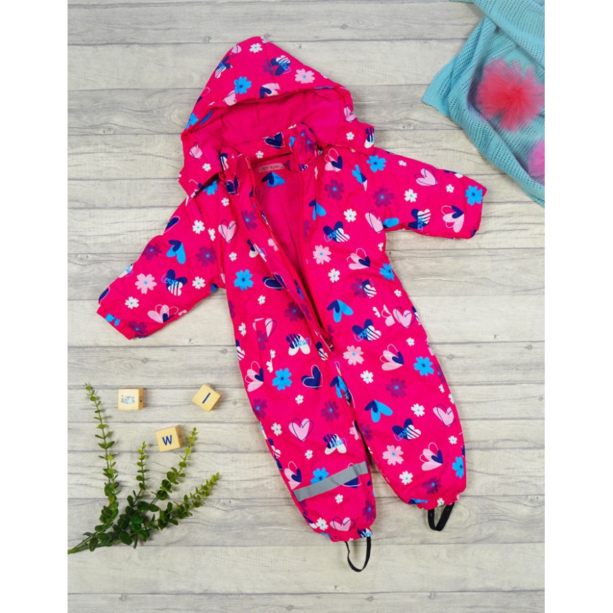 ZIMOWY KOMBINEZON jednoczęściowy AMARANT w serca i kwiaty