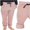 Pudrowy róż spodnie dresowe ocieplane wiązane jesień zima
