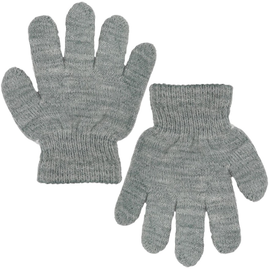 Szare RĘKAWICZKI 5-palczaste gładkie r.98-164