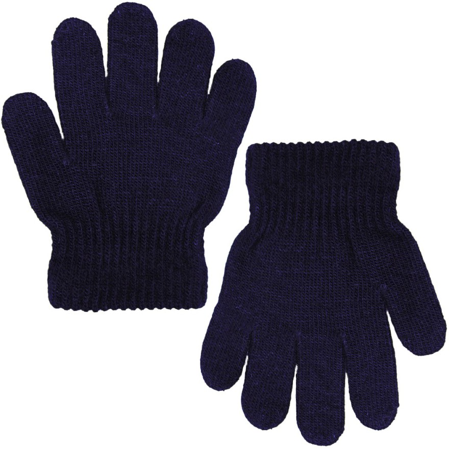 Granatowe RĘKAWICZKI 5-palczaste gładkie r.98-164