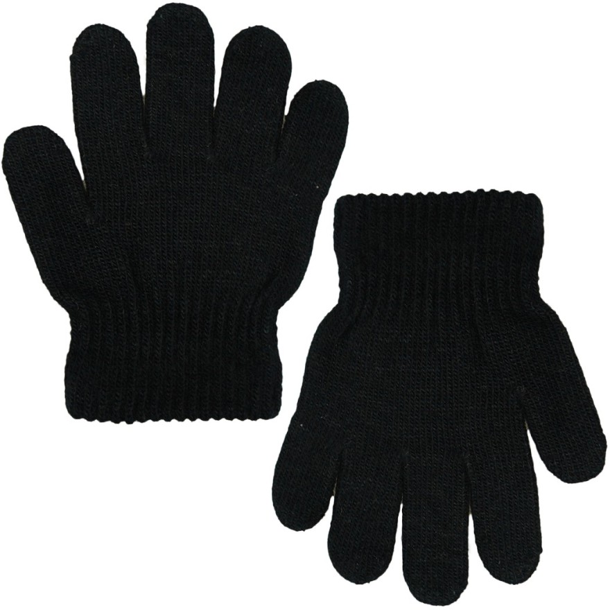 Czarne RĘKAWICZKI 5-palczaste gładkie r.98-164