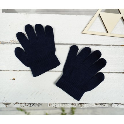 Czarne RĘKAWICZKI 5-palczaste gładkie r.98-164