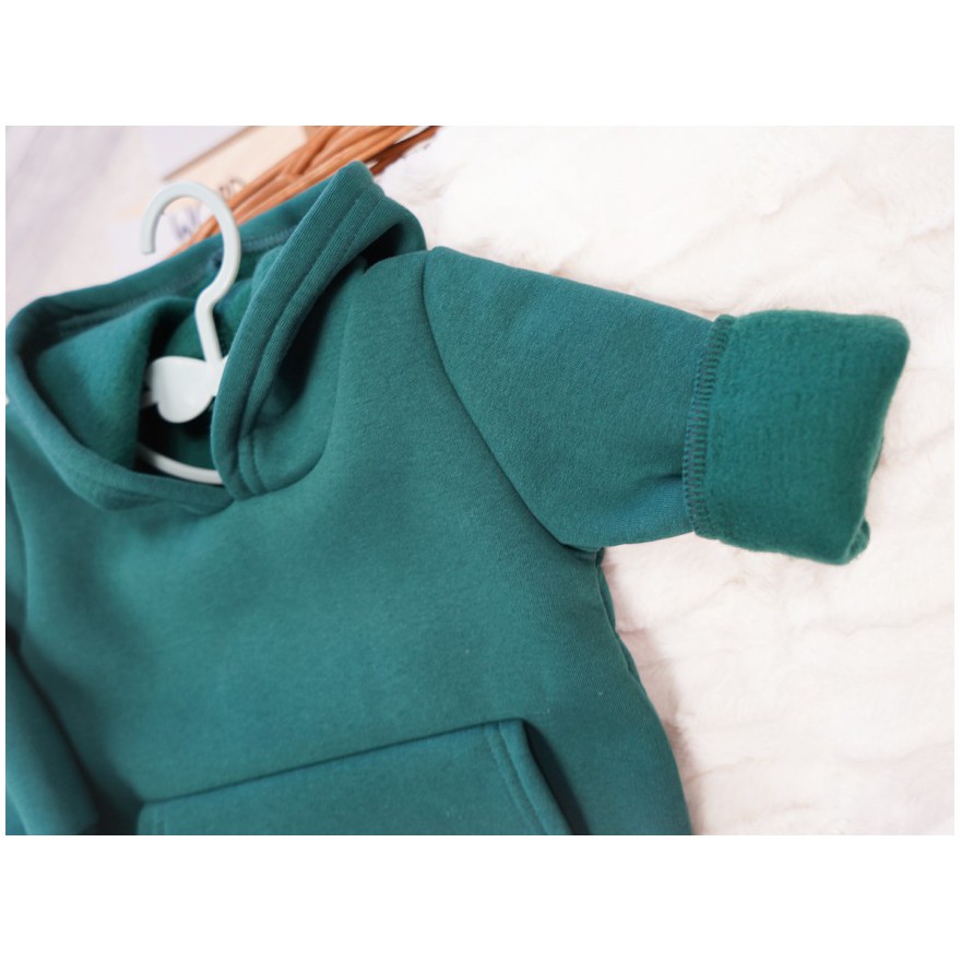 Butelkowa BLUZA ocieplana dresowa kangurka z kapturem