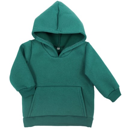 Butelkowa BLUZA ocieplana dresowa kangurka z kapturem