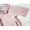Pudrowy róż BLUZA ocieplana dresowa kangurka z kapturem