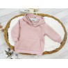 Pudrowy róż BLUZA ocieplana dresowa kangurka z kapturem