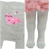 RAJSTOPY dziecięce szare różowy kot wzór 663